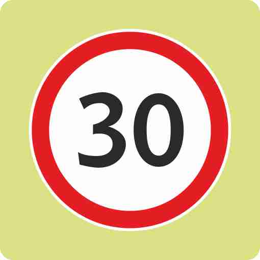 Дорожный знак с флуоресцентной окантовкой 3.24 Ограничение максимальной скорости 30