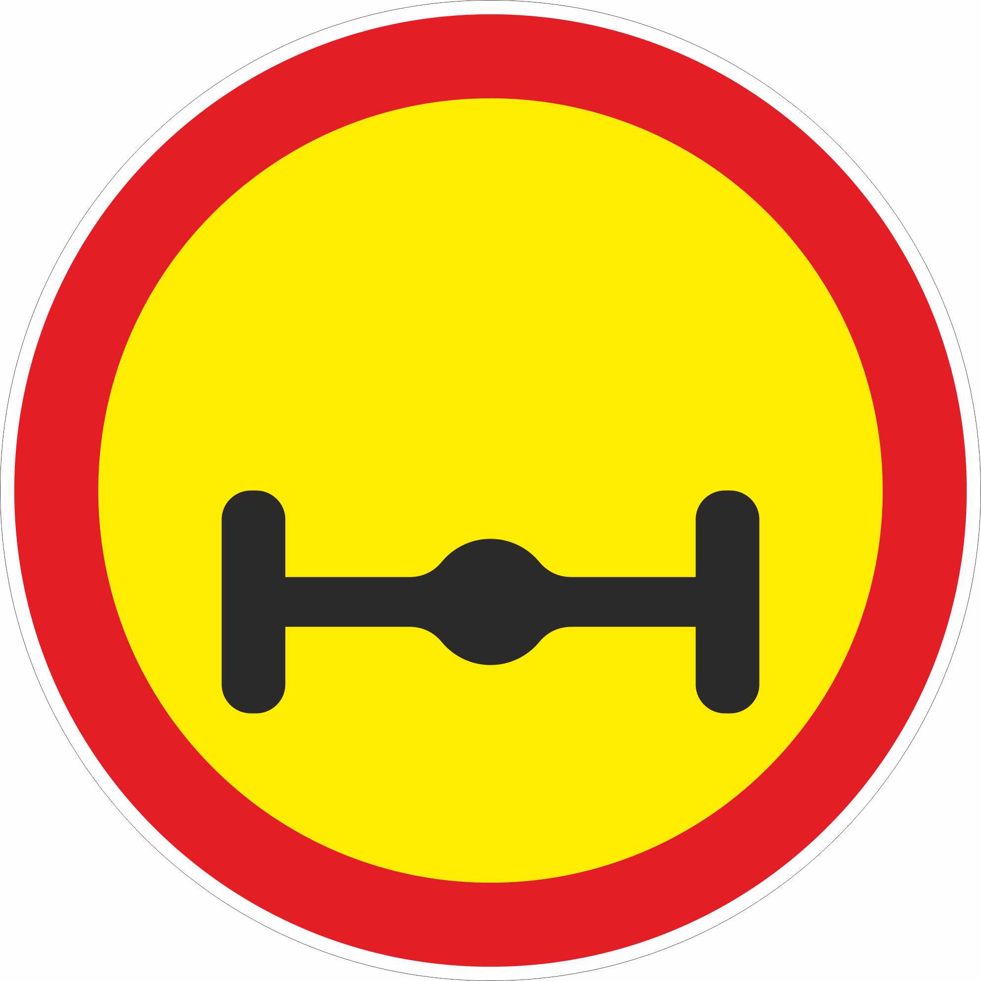 Знак дорожный 3.12 Ограничение массы, приходящейся на ось транспортного средства