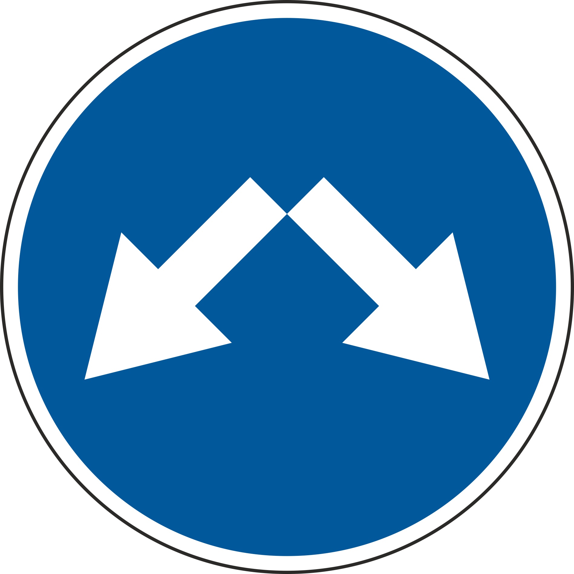 Импульсный знак 4.2.3 Объезд препятствия справа или слева