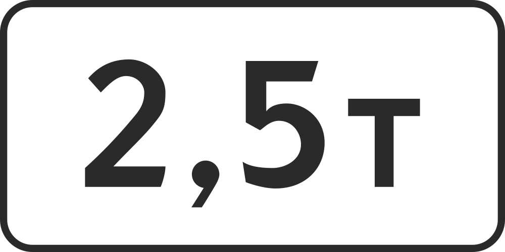 Знак дорожный 8.11 Ограничение разрешенной максимальной массы 2,5т