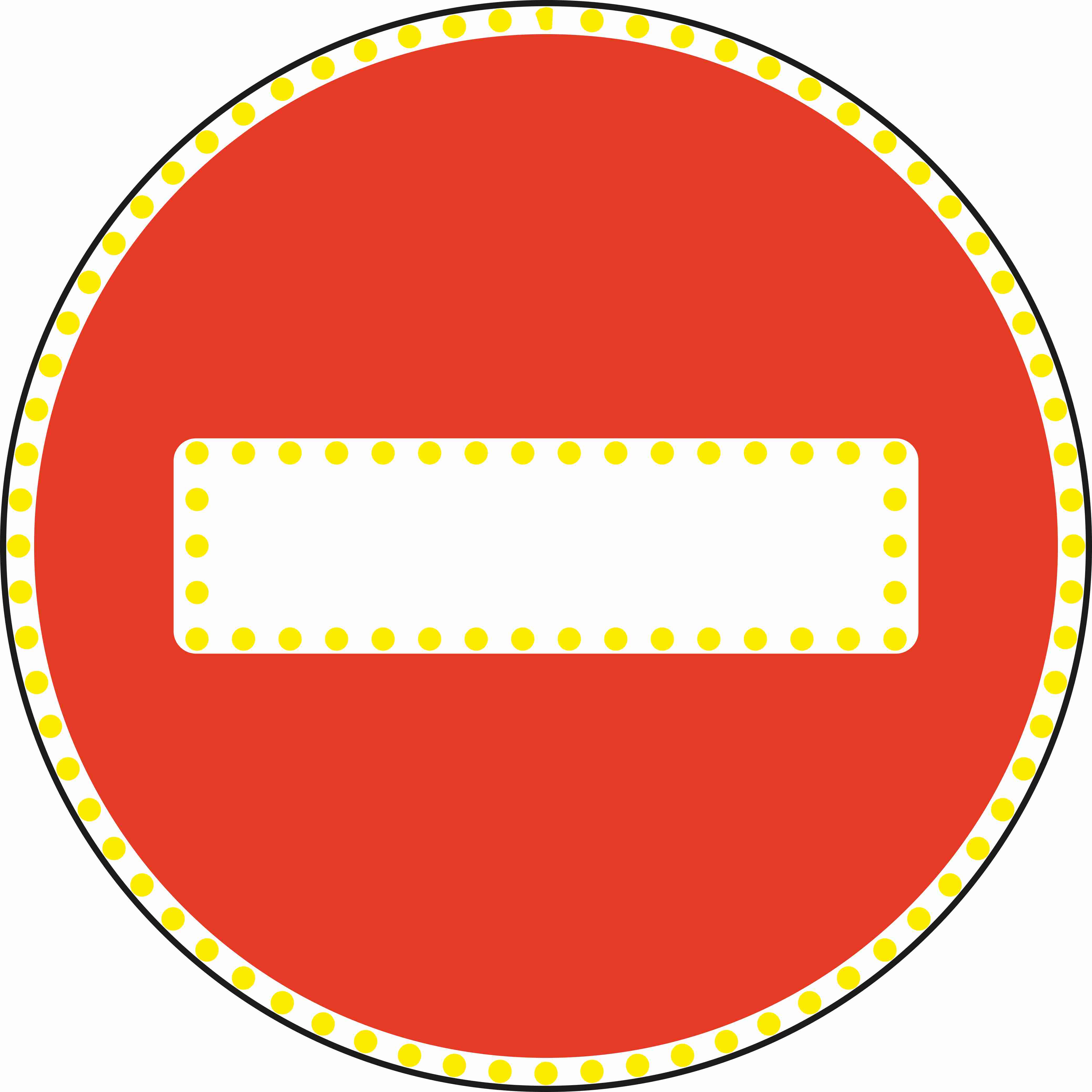 Импульсный знак 3.1 Въезд запрещен (окантовка по периметру и кирпича светодиодами) (Б,D700 мм,II)