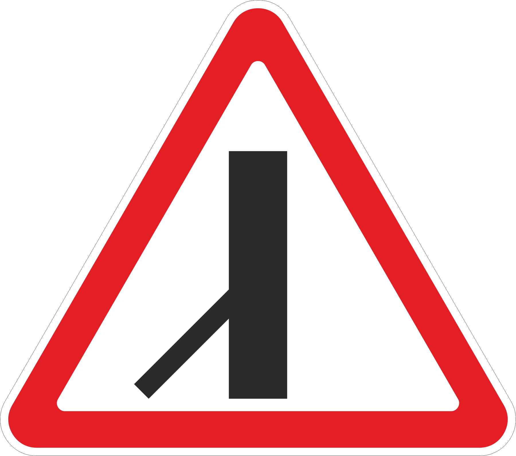 Знак дорожный 2.3.7 Примыкание второстепенной дороги слева