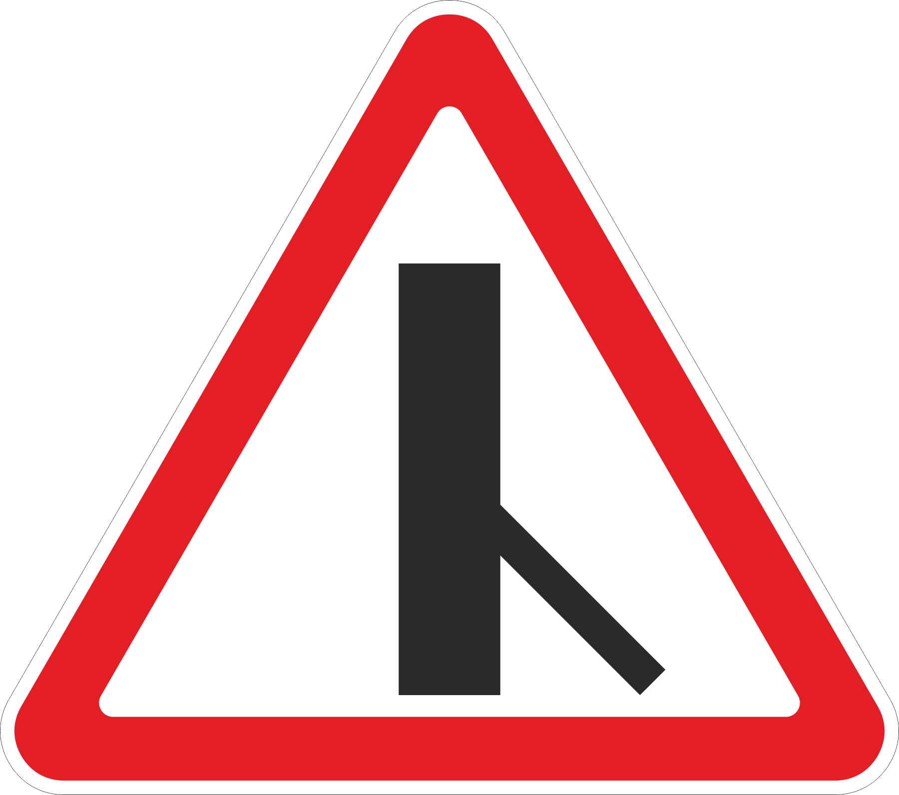 Знак дорожный 2.3.6 Примыкание второстепенной дороги слева