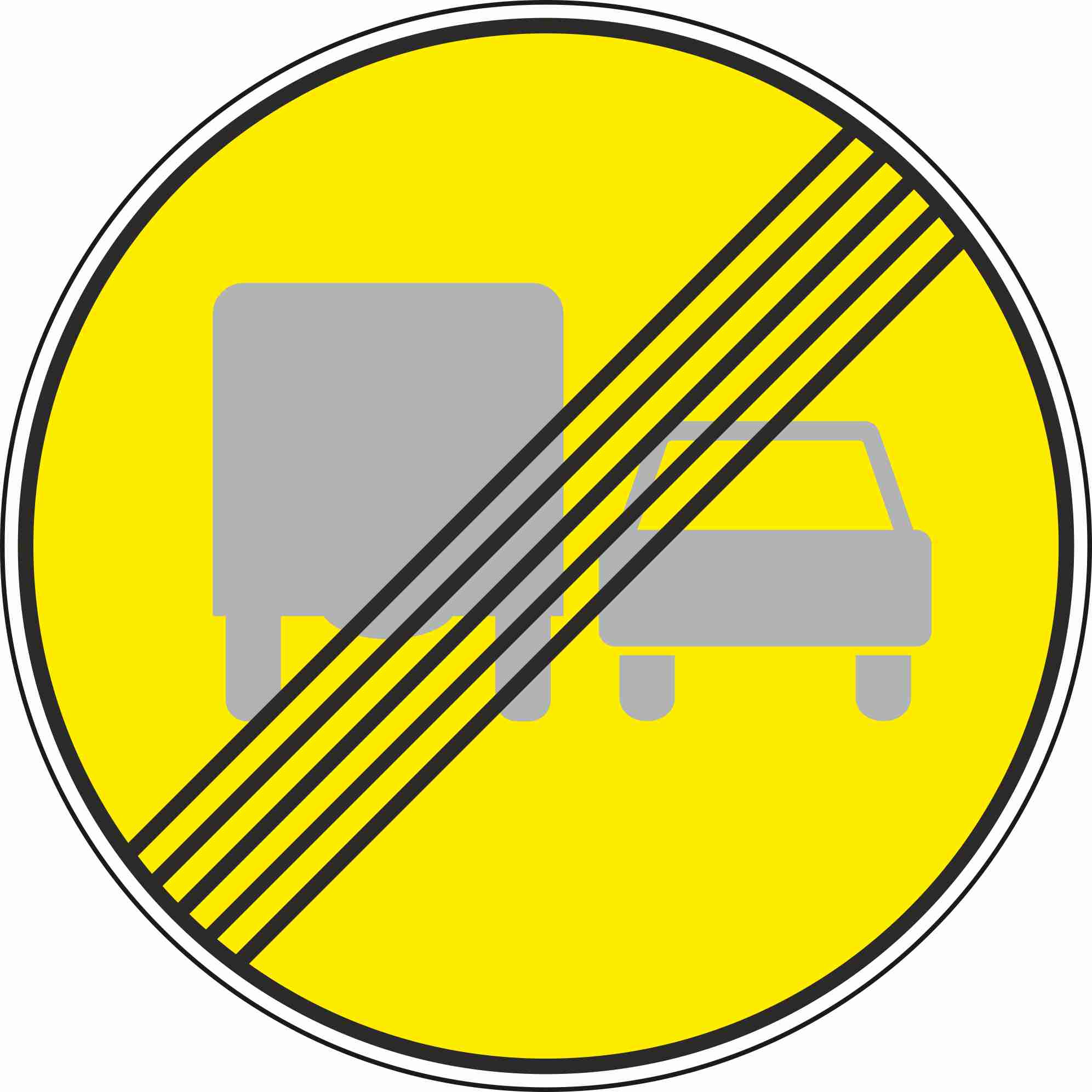 Знак дорожный 3.23 Конец запрещения обгона грузовым автомобилям