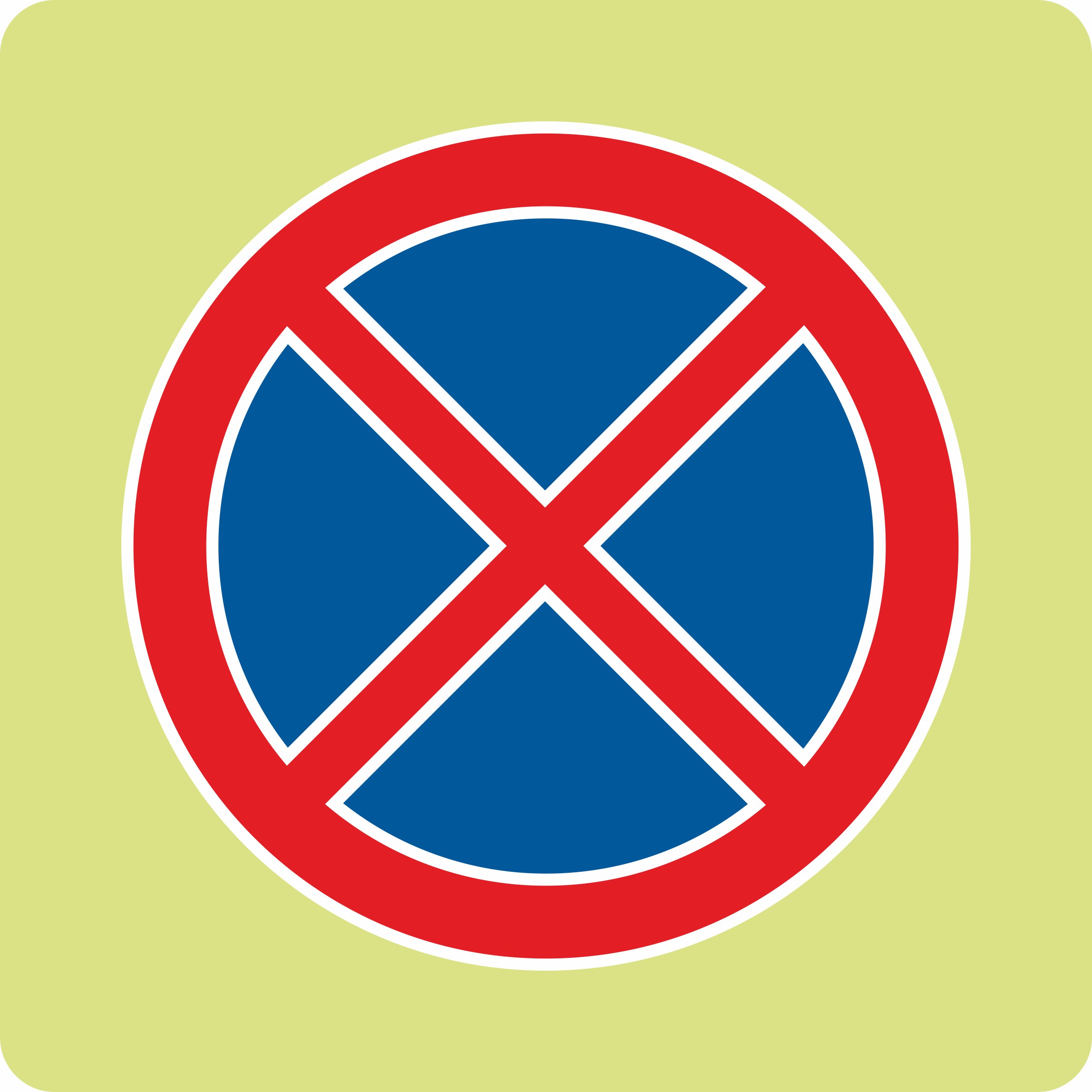 Дорожный знак с флуоресцентной окантовкой 3.27 Остановка запрещена (В,900x900 мм,II)