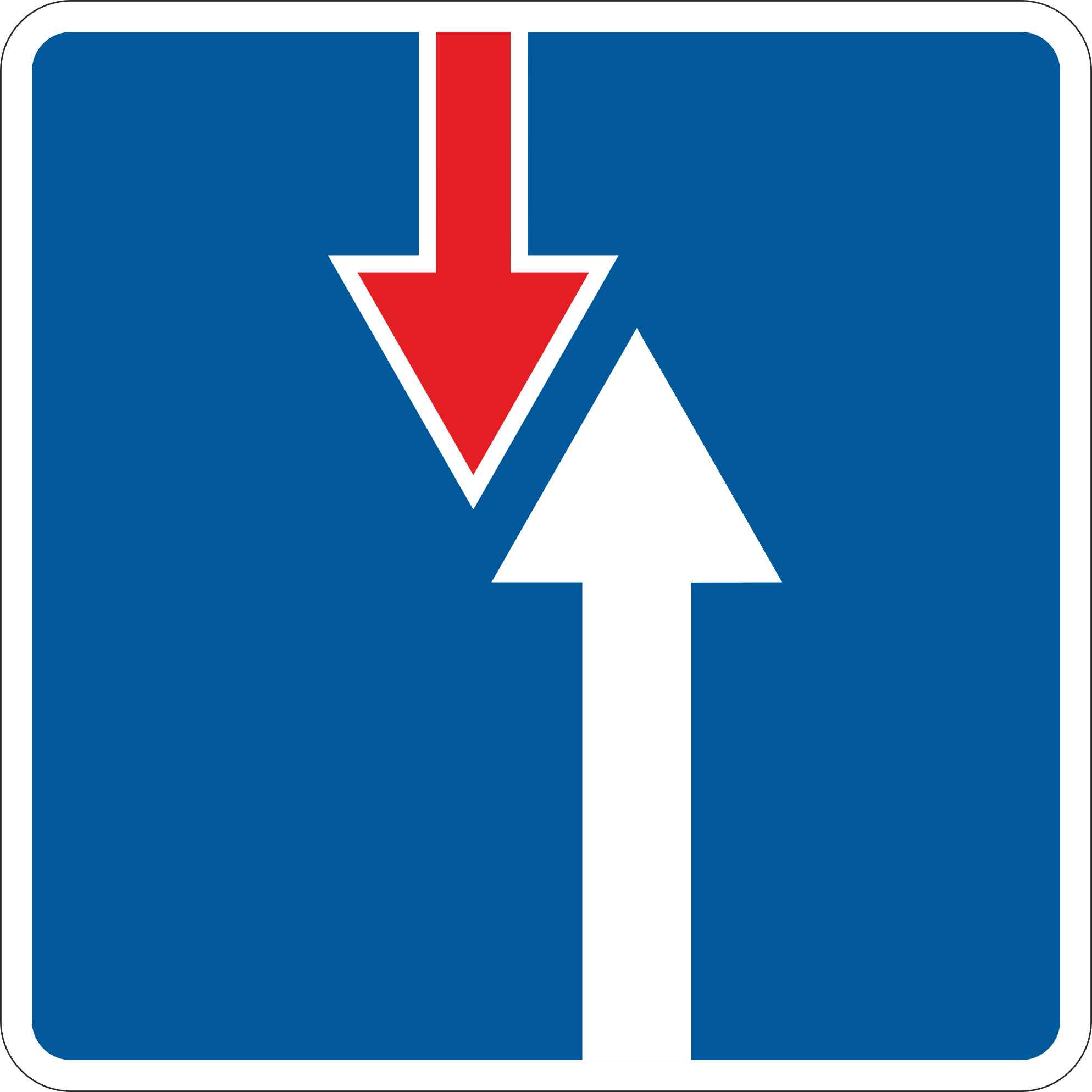 Знак дорожный 2.7 Преимущество перед встречным движением (В,900x900 мм,III)