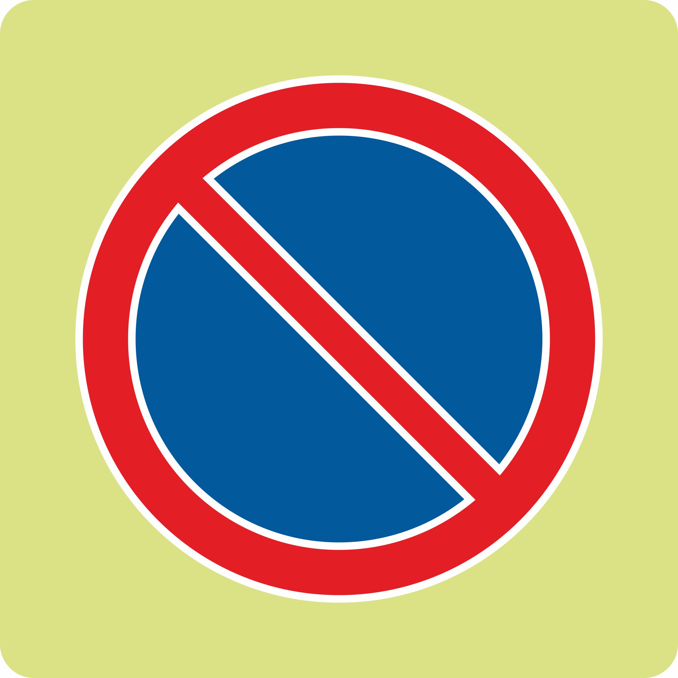 Дорожный знак с флуоресцентной окантовкой 3.28 Стоянка запрещена (В,900x900 мм,II)