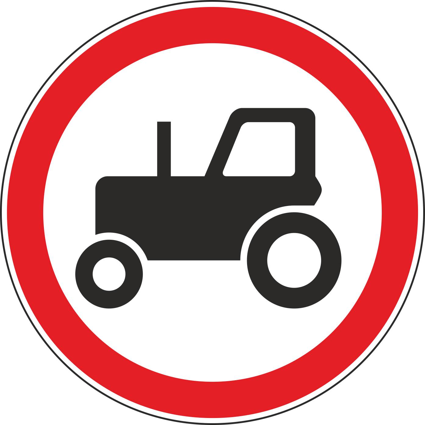 Знак дорожный 3.6 Движение тракторов запрещено