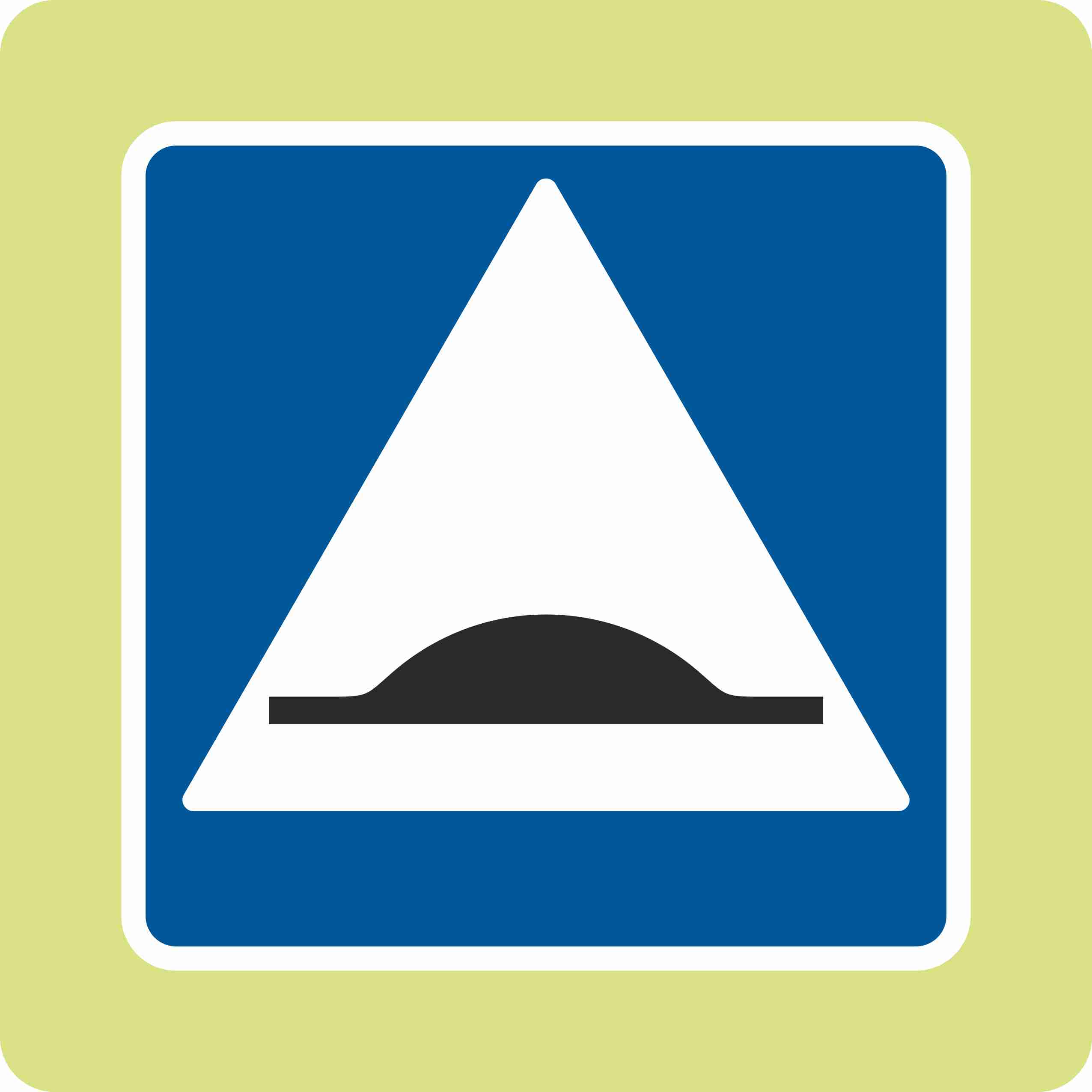 Дорожный знак с флуоресцентной окантовкой 5.20 Искусственная неровность (В,900x900 мм,II)