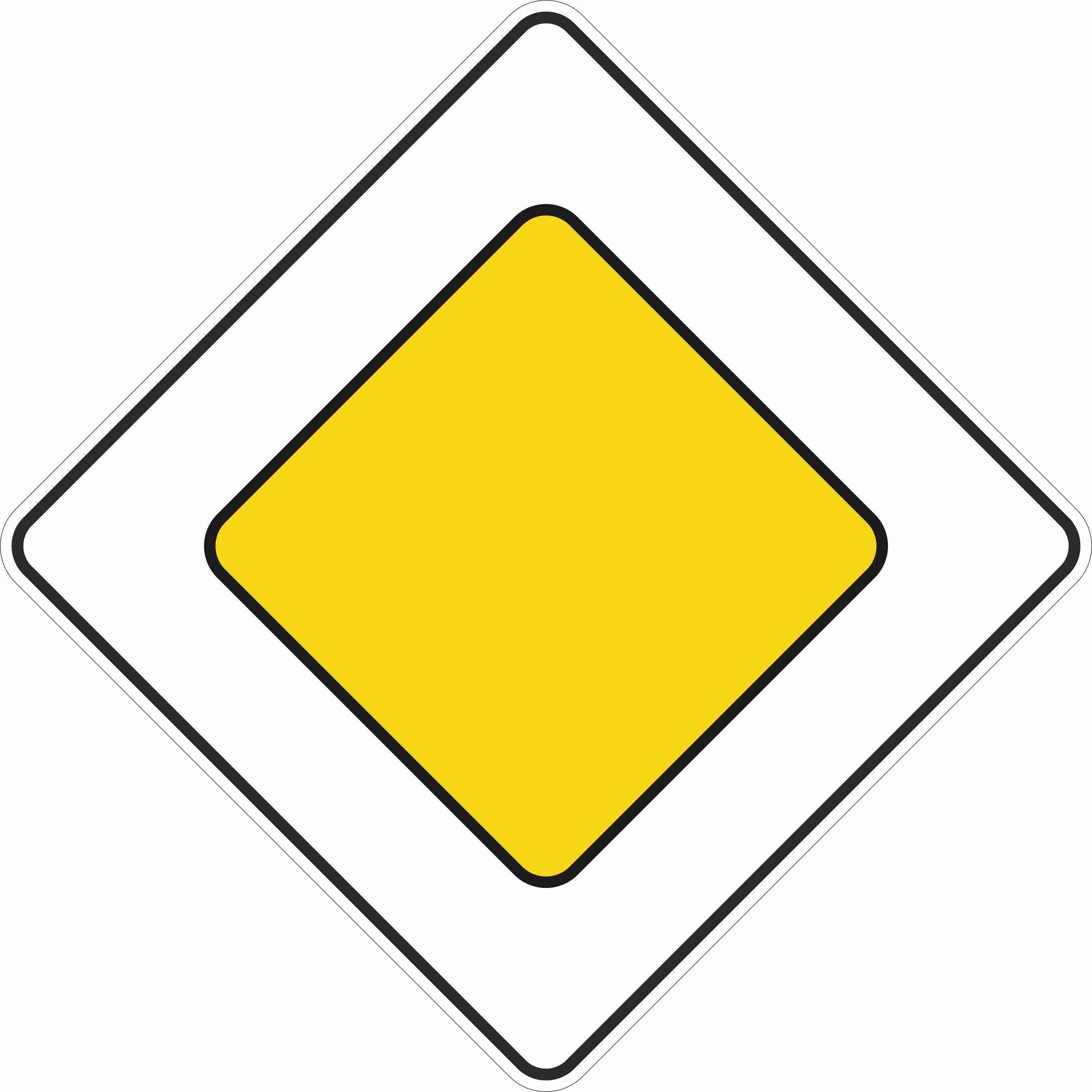 Знак дорожный 2.1 Главная дорога (В,Р900x900 мм,III)