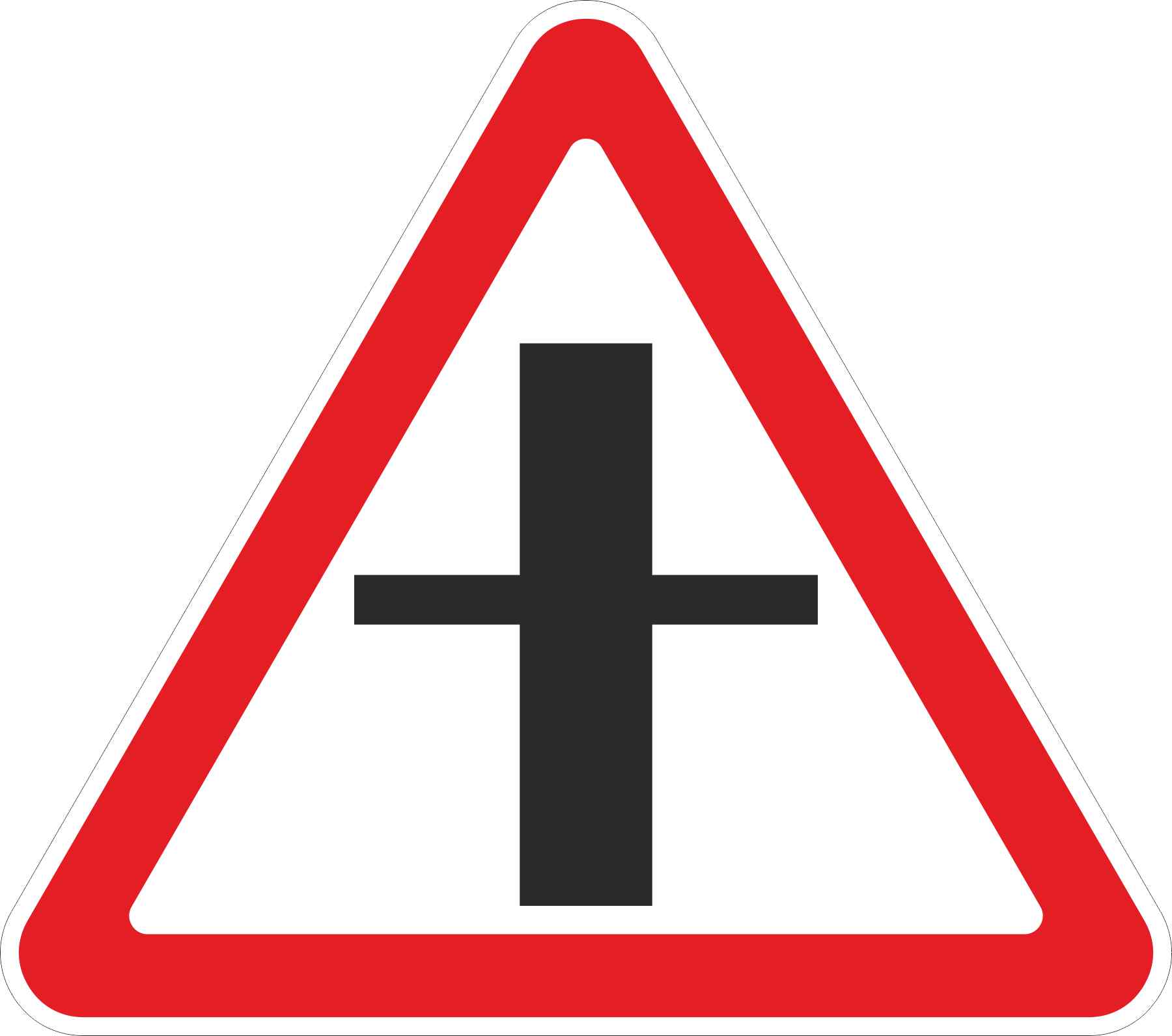 Знак дорожный 2.3.1 Пересечение со второстепенной дорогой (Б,T1500 мм,IV)