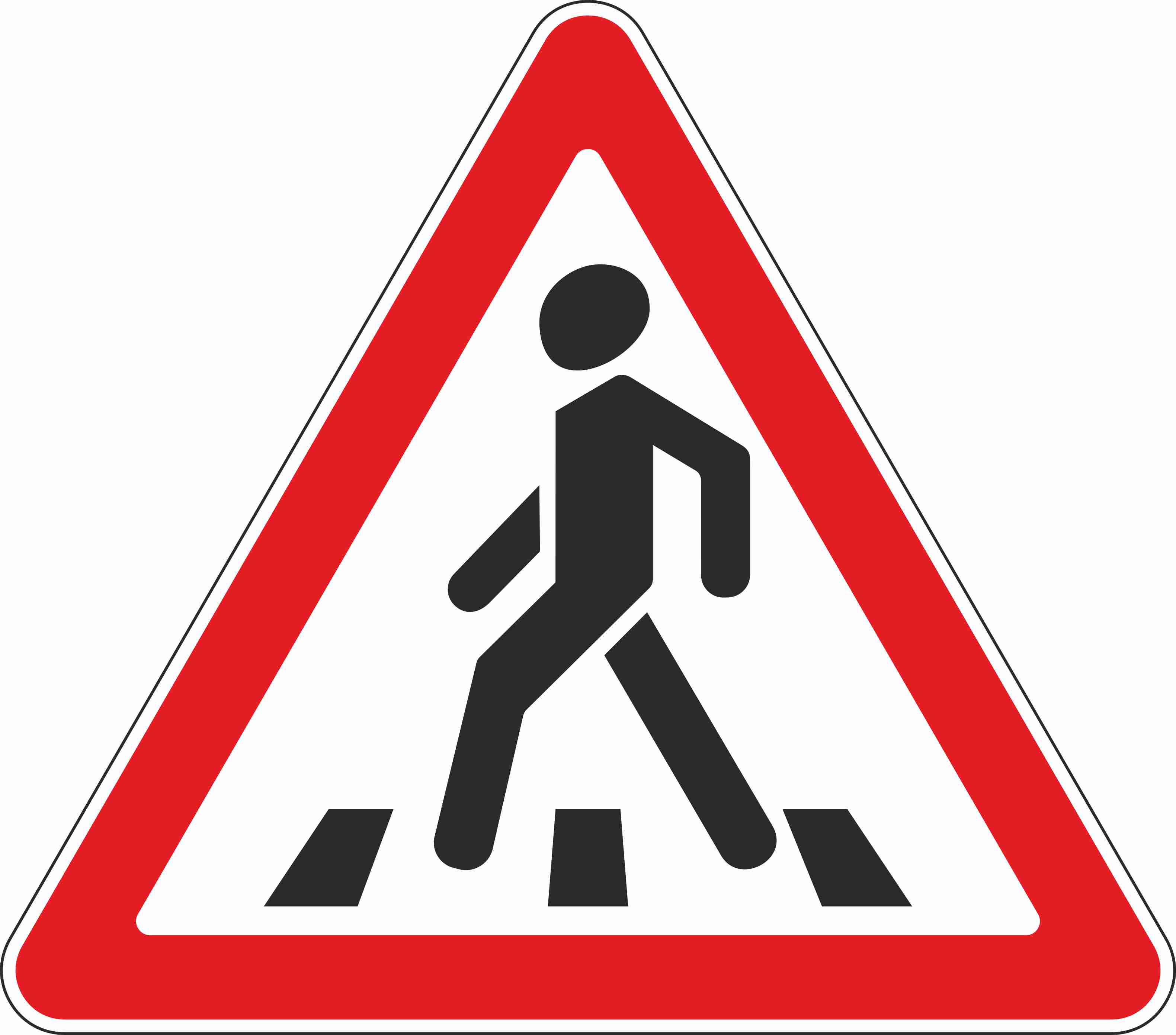 Импульсный знак 1.22 Пешеходный переход (В,900x900 мм,II)