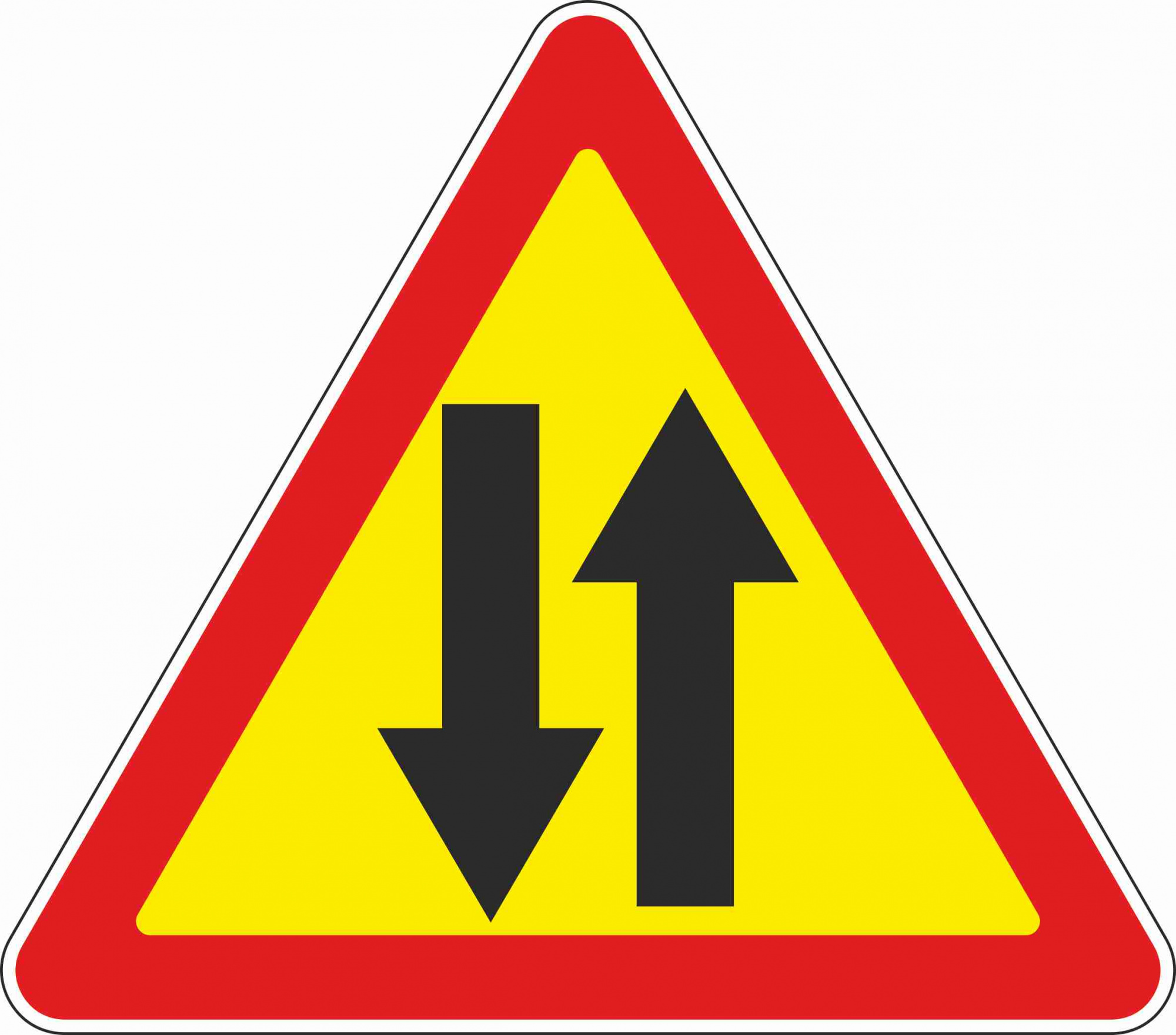 Знак дорожный 1.21 Двухстороннее движение