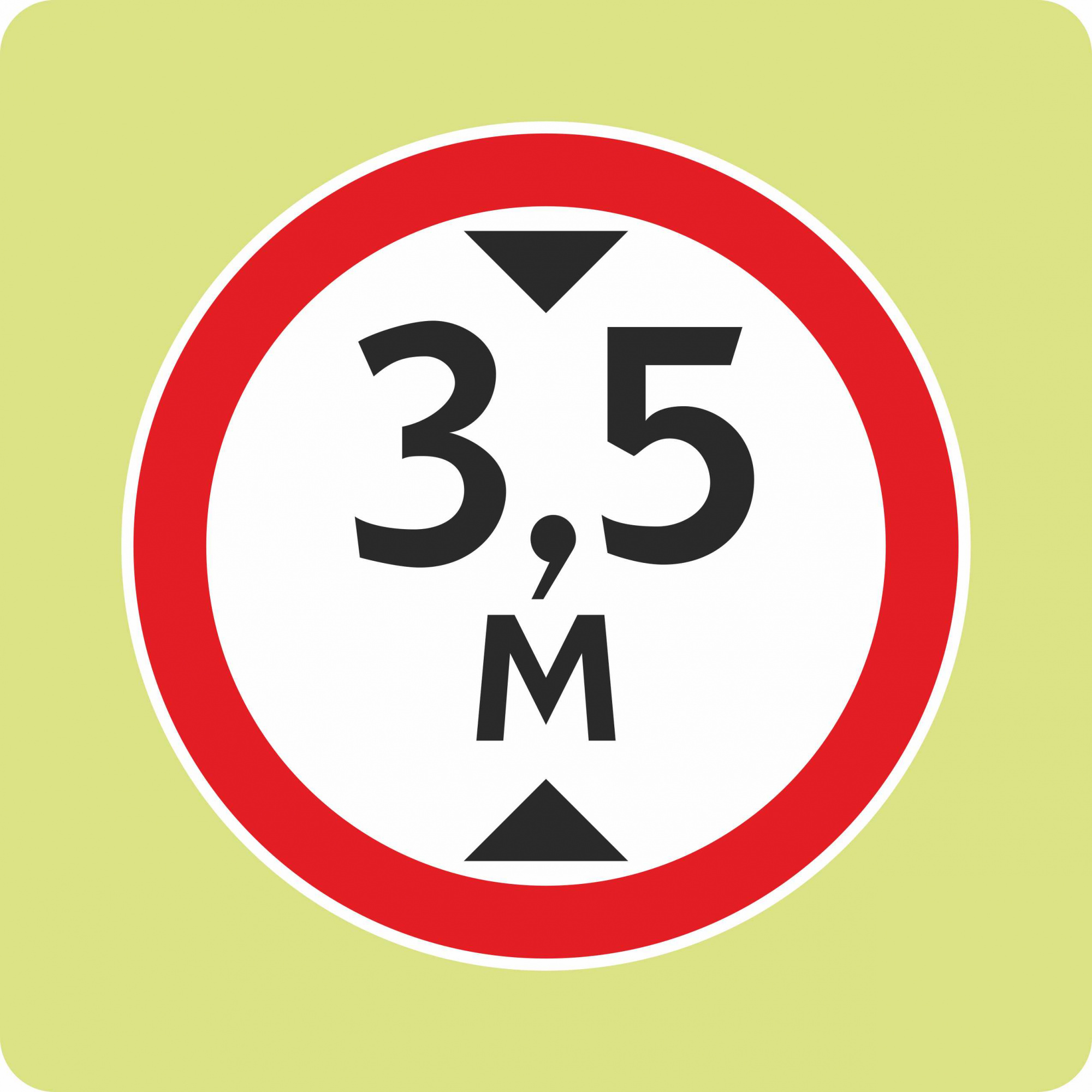 Дорожный знак с флуоресцентной окантовкой 3.13 Ограничение высоты 3,5 м (В,900x900 мм,II)