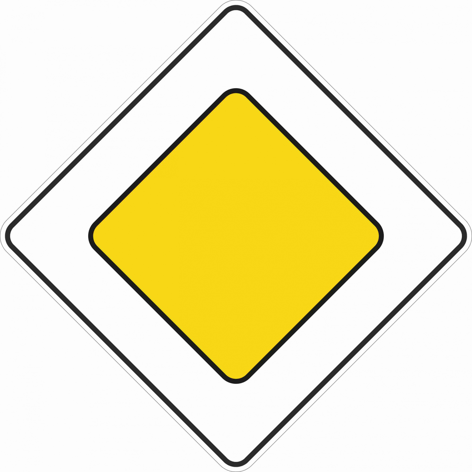 Знак дорожный 2.1 Главная дорога (В,Р900x900 мм,III)